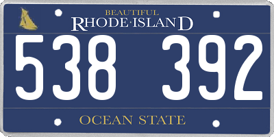 RI license plate 538392