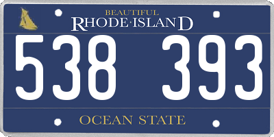 RI license plate 538393