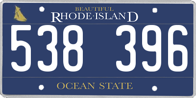 RI license plate 538396