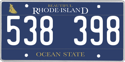 RI license plate 538398