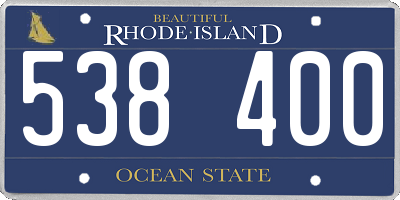RI license plate 538400