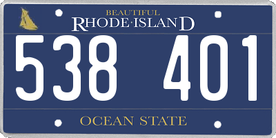 RI license plate 538401