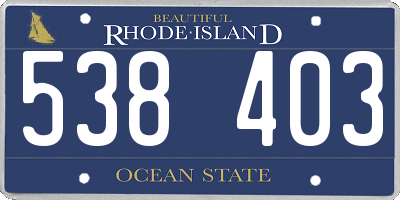 RI license plate 538403