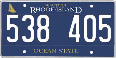 RI license plate 538405