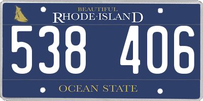 RI license plate 538406