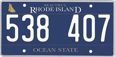 RI license plate 538407