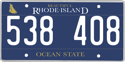 RI license plate 538408