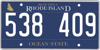 RI license plate 538409