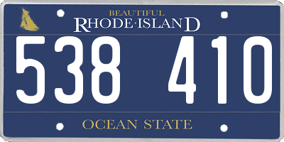 RI license plate 538410