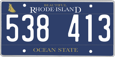 RI license plate 538413