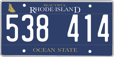 RI license plate 538414
