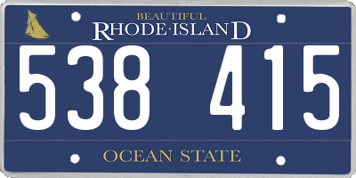 RI license plate 538415