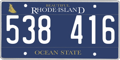 RI license plate 538416