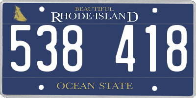 RI license plate 538418