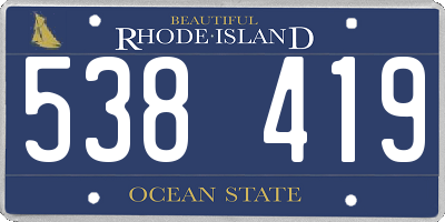 RI license plate 538419