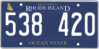 RI license plate 538420