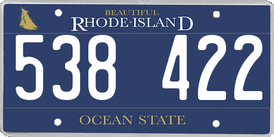 RI license plate 538422