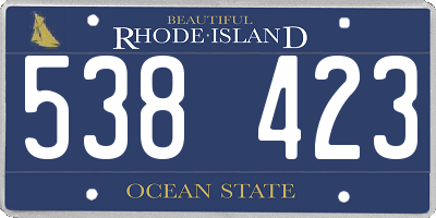 RI license plate 538423