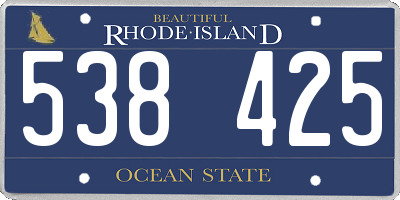 RI license plate 538425