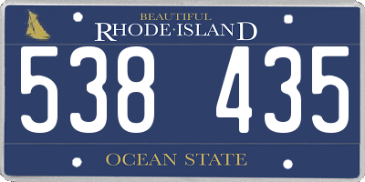RI license plate 538435