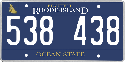 RI license plate 538438