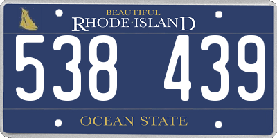 RI license plate 538439