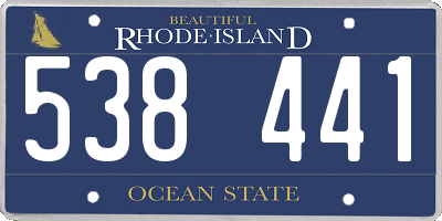 RI license plate 538441