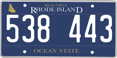 RI license plate 538443
