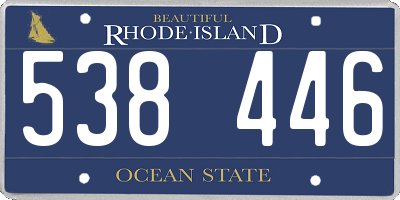 RI license plate 538446