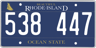 RI license plate 538447