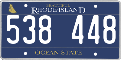 RI license plate 538448