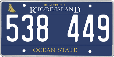 RI license plate 538449