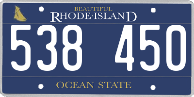 RI license plate 538450