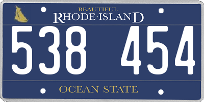 RI license plate 538454