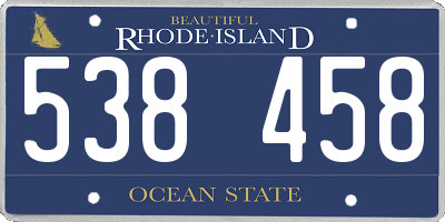 RI license plate 538458