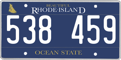 RI license plate 538459