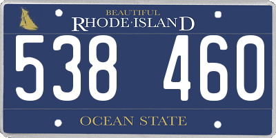 RI license plate 538460