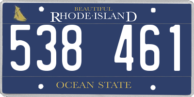 RI license plate 538461