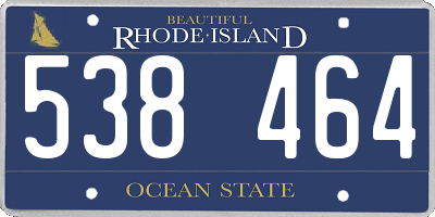 RI license plate 538464