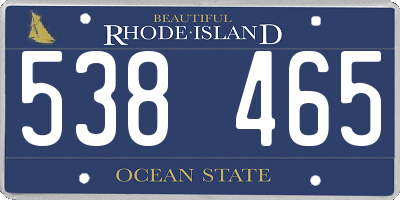 RI license plate 538465