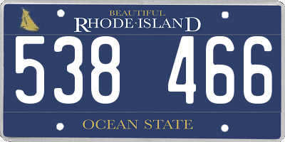 RI license plate 538466