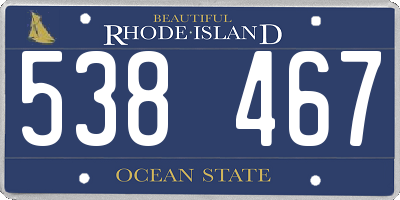 RI license plate 538467