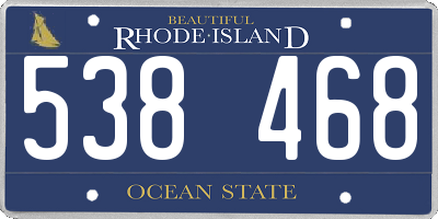 RI license plate 538468