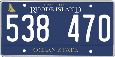 RI license plate 538470