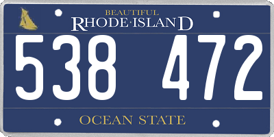 RI license plate 538472