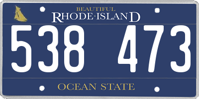 RI license plate 538473