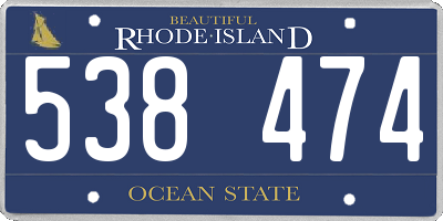 RI license plate 538474