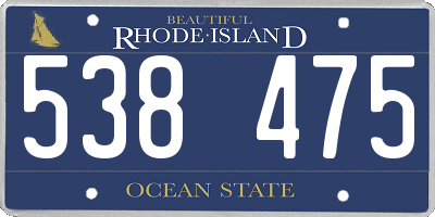 RI license plate 538475