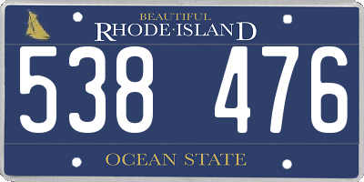 RI license plate 538476