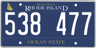 RI license plate 538477